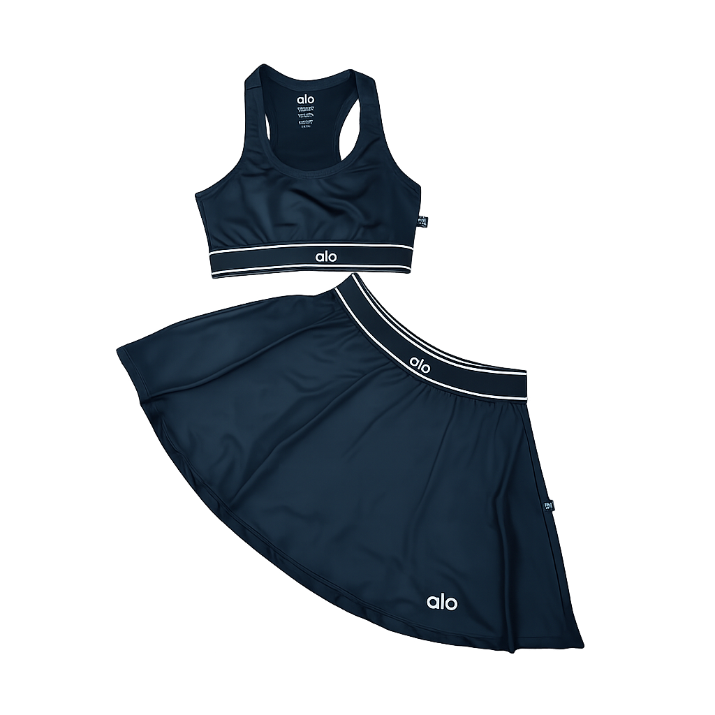 Conjunto Fitness Feminino – Top Nadador + Short Saia